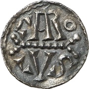 Denier - Charlemagne St. Mary church of Laon; circular legend obverse image