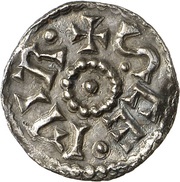 Denier - Charlemagne St. Mary church of Laon; circular legend, Carolingian Empire, 768-793 reverse image