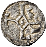 Denier - Charlemagne Rennes mint; monogram obverse image