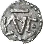 Denier - Charlemagne Lyon mint; LVG, Carolingian Empire, 771-793 reverse image