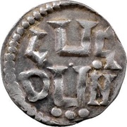 Denier - Charlemagne Lyon mint; LUGDUN, Carolingian Empire, 771-793 reverse image