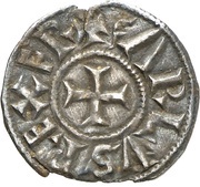 Denier - Charlemagne Treviso mint; CΛRLVS REX FR obverse image
