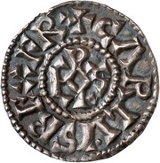 Denier - Charlemagne Sens mint; monogram obverse image