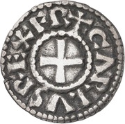 Denier - Charlemagne Trier mint; monogram obverse image