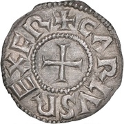 Denier - Charlemagne Melle mint obverse image