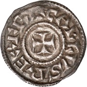 Denier - Charlemagne Lucca mint; monogram obverse image