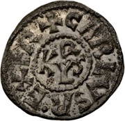 Denier - Charlemagne Arles mint; monogram obverse image