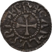 Denier - Charlemagne Lyon mint; monogram obverse image