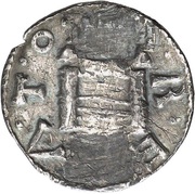 Denier - Charlemagne Arles mint; City gate, Carolingian Empire, 812-814 reverse image
