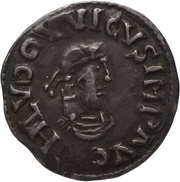Denier - Louis I Tours mint; City gate obverse image