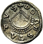 Denier - Louis I Dorestad mint; ship, Carolingian Empire, 814-818 reverse image