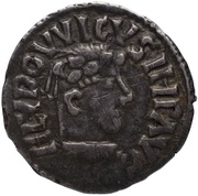 Denier - Louis I Melle mint; bust/minting tools obverse image
