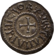 Denier - Louis I Christian legend; crosses, Carolingian Empire, 823 reverse image