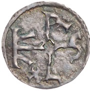 Obol - Charles II Melle mint; cross below monogram obverse image