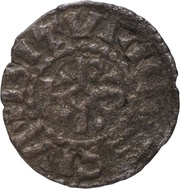 Obol - Charles II Bourges mint; monogram, Carolingian Empire, 840-864 reverse image