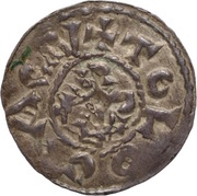 Obol - Charles II Toulouse mint; CARLVS REX F, Carolingian Empire, 840-864 reverse image