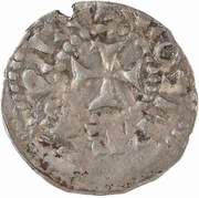Obol - Lothair II Bourges mint; temple obverse image
