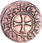 Denier - Ralph Chartres mint; Odonic monogram, Carolingian Empire, 923-936 reverse image