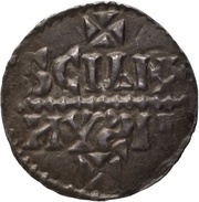 Denier - Ralph Saint Dionysius monastery; KRLS type monogram, Carolingian Empire, 923-936 reverse image