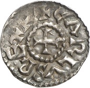 Denier - Charles II Chateaudun mint; monogram obverse image