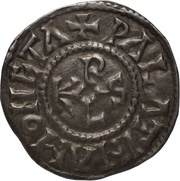 Denier - Charles II Palace mint; monogram, Carolingian Empire, 840-864 reverse image