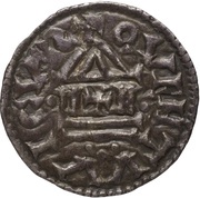 Denier - Charles II Quentovic mint; temple, Carolingian Empire, 840-864 reverse image