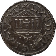 Denier - Charles II Laon mint; temple, Carolingian Empire, 840-864 reverse image