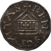 Denier - Charles II Reims mint; temple, Carolingian Empire, 840-864 reverse image