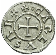 Denier - Charles II Meaux mint; CARLVS REX obverse image