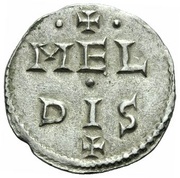 Denier - Charles II Meaux mint; CARLVS REX, Carolingian Empire, 840-864 reverse image