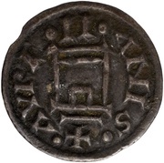 Denier - Charles II Orleans mint; city gate, Carolingian Empire, 840-864 reverse image