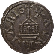 Denier - Charles II Orleans mint; temple, Carolingian Empire, 840-864 reverse image