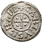 Denier - Charles II Sens mint; temple obverse image