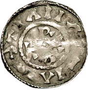 Denier - Charles II Roye mint; Type 2 obverse image