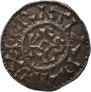Denier - Charles II Coutances mint obverse image
