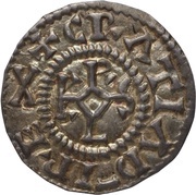 Denier - Charles II Saint Andochius monastery of Autun obverse image