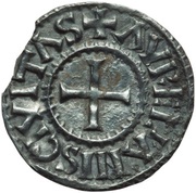 Denier - Charles II / Charles III Orleans mint; GRATIA D-I REX, Carolingian Empire, 864-922 reverse image
