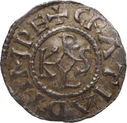 Denier - Charles II as emperor; Perthes mint obverse image