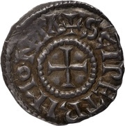 Denier - Louis III Saint Peter monastery of Corbie, Carolingian Empire, 879-882 reverse image
