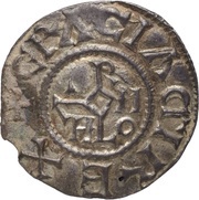Denier - Carloman II Saint Medardus monastery of Soissons obverse image