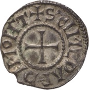 Denier - Carloman II Saint Medardus monastery of Soissons, Carolingian Empire, 879-884 reverse image