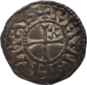 Denier - Charles III Reims mint; crosslet, Carolingian Empire, 898-923 reverse image