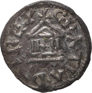 Denier - Charles III Le Mans mint; temple obverse image