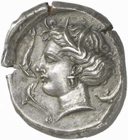 Tetradrachm, Carthaginian Empire, 340 BC - 320 BC reverse image