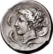 Tetradrachm, Carthaginian Empire, 360 BC - 340 BC reverse image