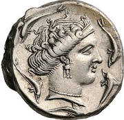 Tetradrachm, Carthaginian Empire, 360 BC - 340 BC reverse image