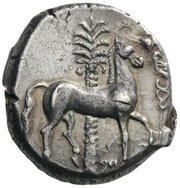 Tetradrachm, Carthaginian Empire, 345 BC - 315 BC reverse image