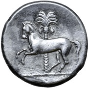 Tetradrachm, Carthaginian Empire, 345 BC - 315 BC reverse image