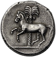Tetradrachm Punic military mint, Carthaginian Empire, 330 BC - 320 BC reverse image