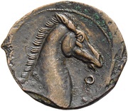 Æ Shekel with Punic Letter ʿayin 𐤏 reverse image